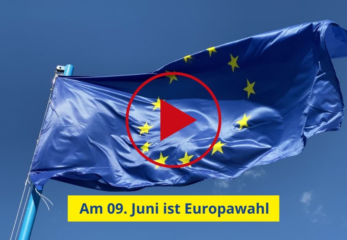Europa Flagge - Aufruf zur Wahlbeteiligung bei der Europawahl 2024
